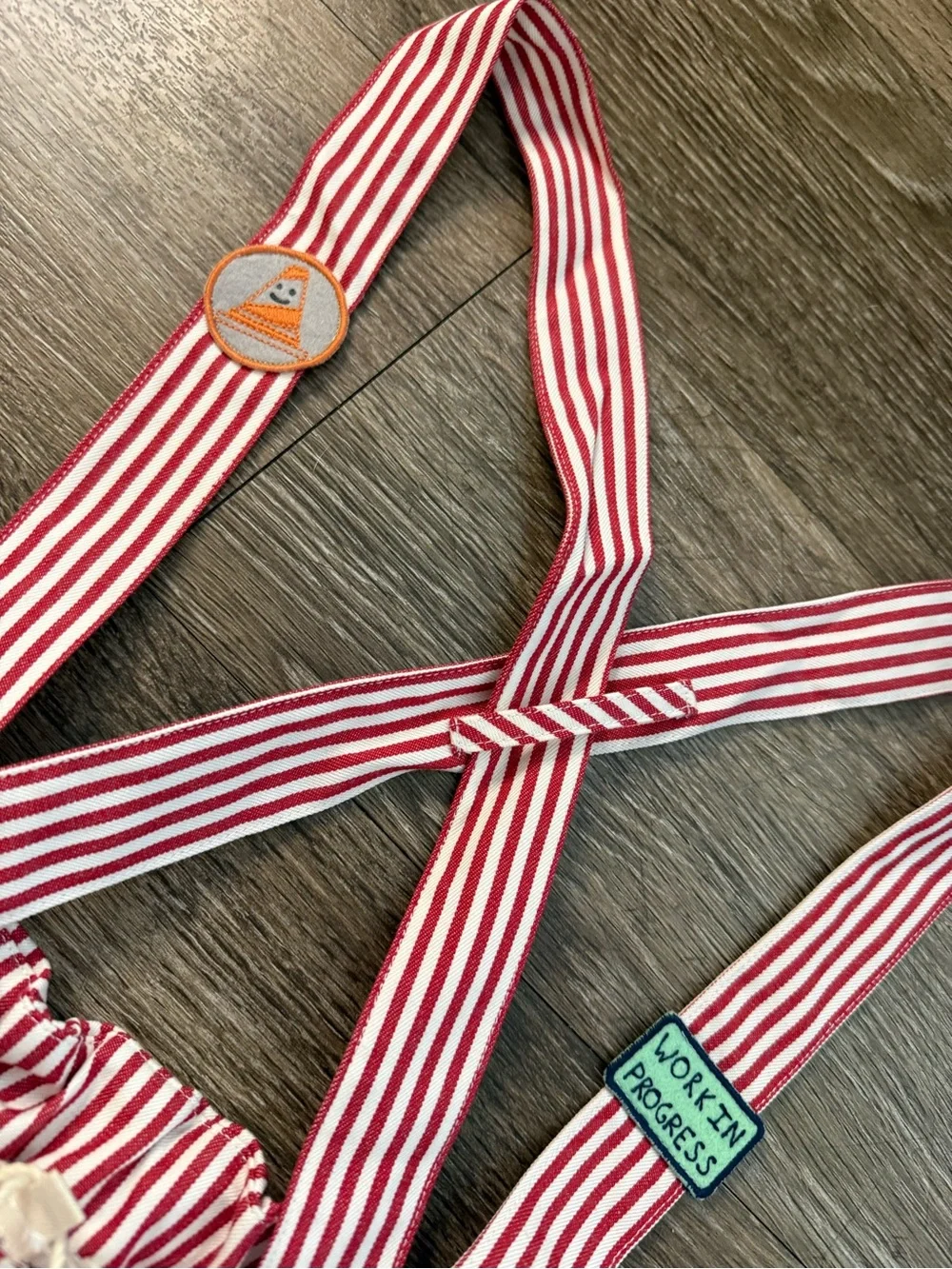 NWT The Sunday Collective Red and White Striped Overalls